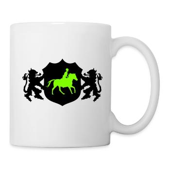 Pferde Reiter Wappen - Tasse - Weiß - Rechts