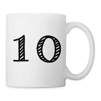 10. 10 YEARS. 10th ANNIVERSARY. 10 YEAR ANNIVERSARY. - Mug - white - Right