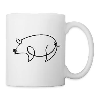 Pig Sketch – Cute Motif for Animal Lovers - Mug - white - Right