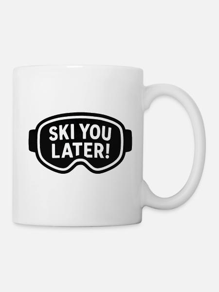 Skibrille – Ski You Later! - Kop/krus - hvid