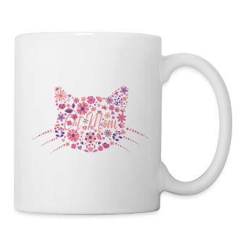 Cat Mom Design Floral Cat Design - Mug - white - Right