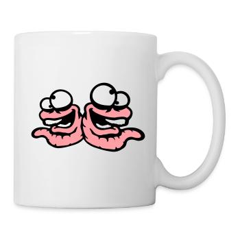 Worms Laughing Duo Crazy Squinting Silly Team - Mug - white - Right