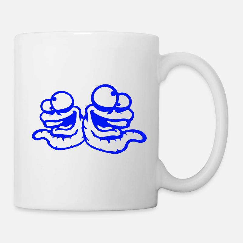 Worms Laughing Duo Crazy Spliking Silly Team - Mug blanc - blanc