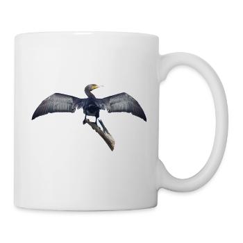 Kormoran auf Ast Spannweite großer Vogel - Tasse - Weiß - Rechts