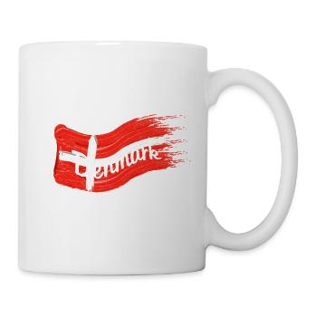 Dänische Fahne - Tasse - Weiß - Rechts
