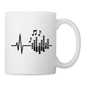Music Heartbeat, conception d’art au trait pour les musiciens - Mug blanc - blanc - Droite