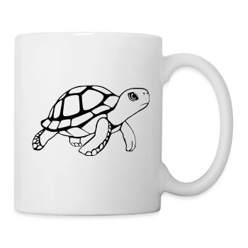 Turtle Black and White T-shirt Gift - Mug - white - Right