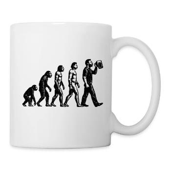 Evolution to Beer Drinker Grunge Design - Mug - white - Right