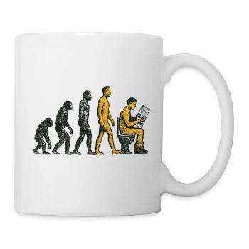Evolution to Toilet Man Grunge Funny - Mug - white - Right