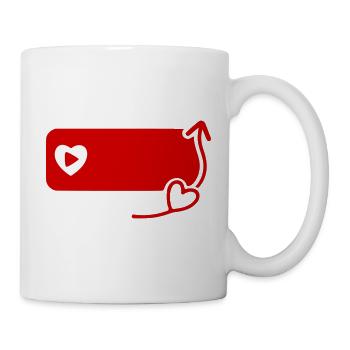 Schönes YouTube-inspiriertes flaches Symbol zum Abonnieren - Tasse - Weiß - Rechts