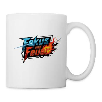 Fokus und Feuer: Flammenschwert - Tasse - Weiß - Rechts