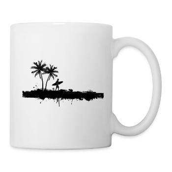 Surfeur Silhouette de Palm Beach - Mug blanc - blanc - Droite