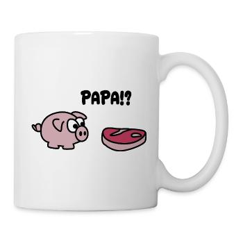 Papa Ruf Schwein witzig - Tasse - Weiß - Rechts
