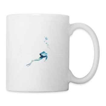 Diving Heartbeat - Cool Scuba Diving Logo - Mug - white - Right