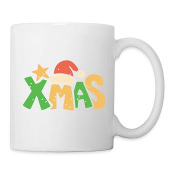 Lettrage de Noël dans le style dessin animé de Noël - Mug blanc - blanc - Droite