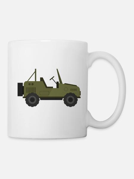 Militär-Jeep - Tasse - Weiß