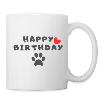 Happy Birthday Dog - Tasse - Weiß - Rechts