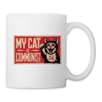 My Cat is Communist - Funny Cat PropagandaT-Shirt - Mug - white - Right