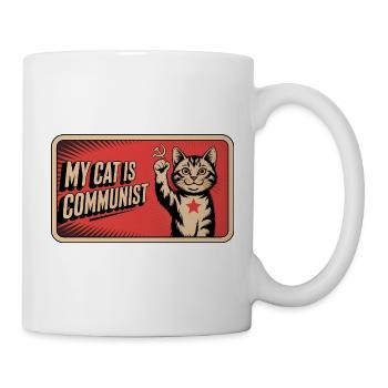 My Cat is Communist - Funny Cat PropagandaT-Shirt - Mug - white - Right