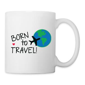 Né pour voyager dans le monde - Mug blanc - blanc - Droite