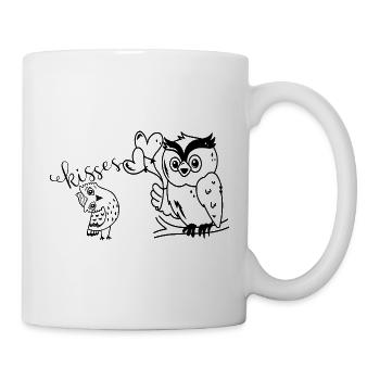 Zwei Eulen - Tasse - Weiß - Rechts