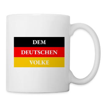 DEM DEUTSCHEN VOLKE Flagge - Tasse - Weiß - Rechts