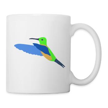 Bunter Kolibri im Flugdesign - Tasse - Weiß - Rechts