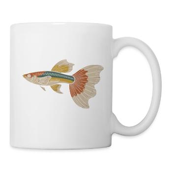 Farbiger Goldfisch Vintage-Print - Tasse - Weiß - Rechts