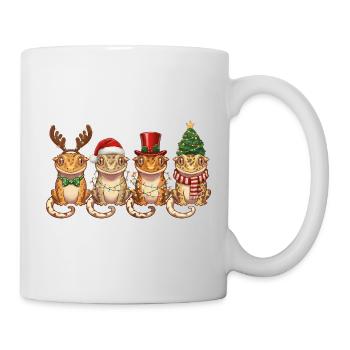 Kronengecko Weihnachtsmann Weihnachtsbeleuchtung - Tasse - Weiß - Rechts