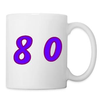 80. 80 JAHRE. 80. JUBILÄUM. 80-JAHRES-JUBILÄUM. - Tasse - Weiß - Rechts