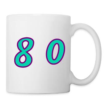 80. 80 JAHRE. 80. JUBILÄUM. 80-JAHRES-JUBILÄUM. - Tasse - Weiß - Rechts