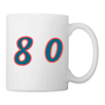 80. 80 JAHRE. 80. JUBILÄUM. 80-JAHRES-JUBILÄUM. - Tasse - Weiß - Rechts