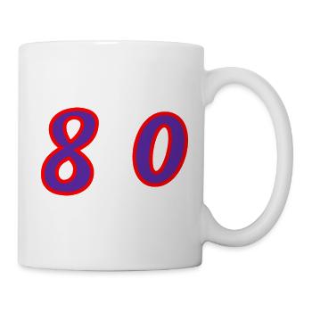80. 80 JAHRE. 80. JUBILÄUM. 80-JAHRES-JUBILÄUM. - Tasse - Weiß - Rechts