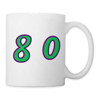 80. 80 JAHRE. 80. JUBILÄUM. 80-JAHRES-JUBILÄUM. - Tasse - Weiß - Rechts