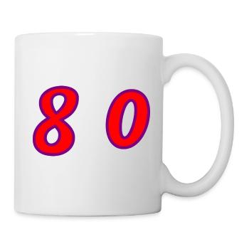80. 80 YEARS. 80th ANNIVERSARY. 80 YEARS ANNIVERSARY. - Mug - white - Right