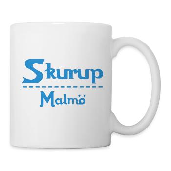 Skurup – Malmö Himmelblaues Design - Tasse - Weiß - Rechts