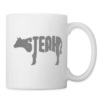 Steak Cow Silhouette Typo - Mug - white - Right