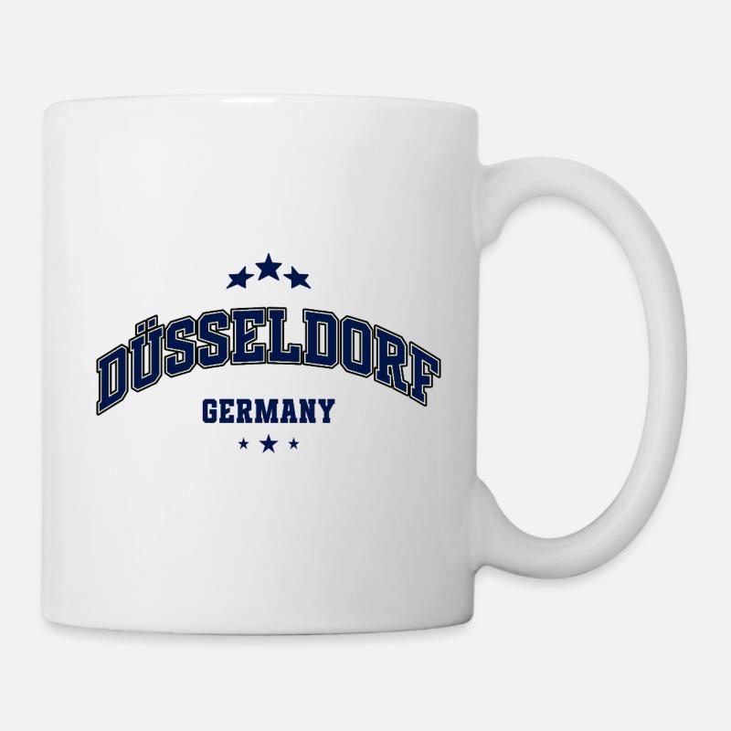 Düsseldorf Germany Vintage Look College - Tasse - Weiß