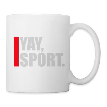 Yay Go Sports Sarkastisch Lustig Anti Sport Humor - Tasse - Weiß - Rechts