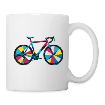 Buntes geometrisches Fahrrad - Tasse - Weiß - Rechts