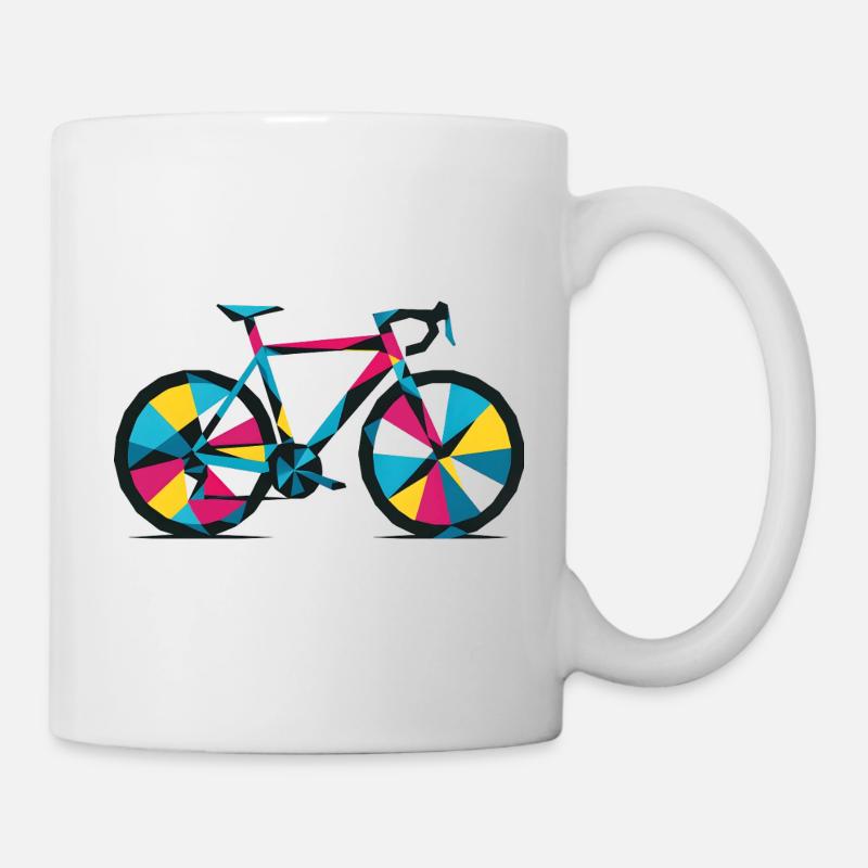 Vélo géométrique coloré - Mug blanc - blanc