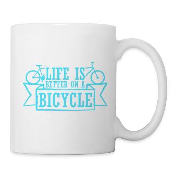 La vie est meilleure à vélo. Cyclisme Sport - Mug blanc - blanc - Droite