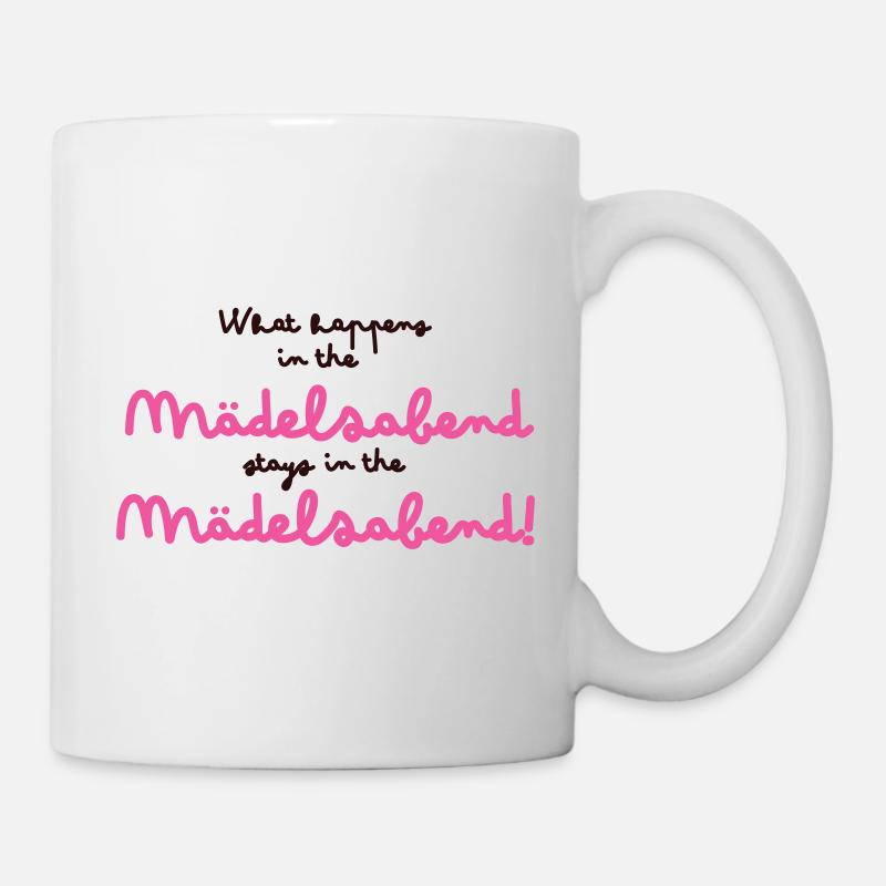 Mädchenabend Pink Schriftzug - Tasse - Weiß
