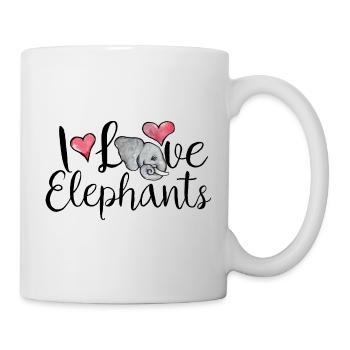 Cœurs d’éléphant aquarelle - Mug blanc - blanc - Droite