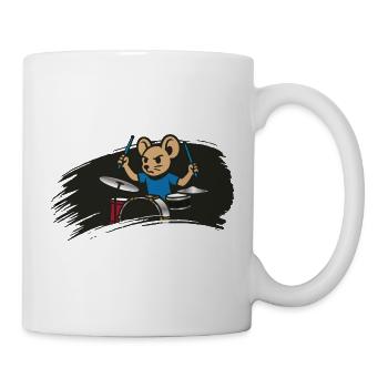 Souris Tambourineuse dans le style de la bande dessinée - Mug blanc - blanc - Droite