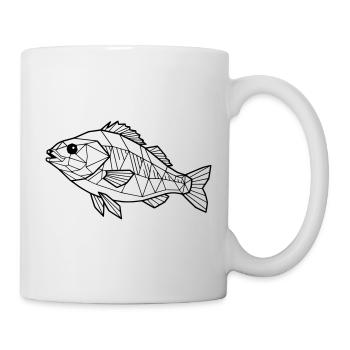 Geometrischer Flussbarsch Low Poly - Tasse - Weiß - Rechts