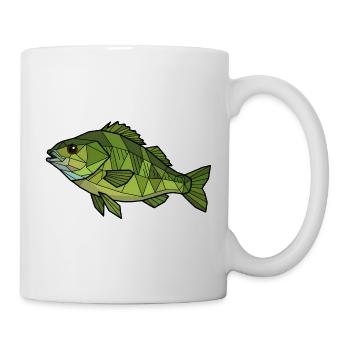 Geometrischer Flussbarsch Low Poly - Tasse - Weiß - Rechts