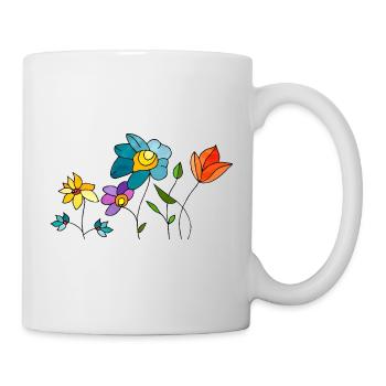 Blumen - Tasse - Weiß - Rechts
