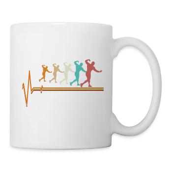 Bodybuilder Heartbeat EKG Pulse Fitness Gym Art - Mug - white - Right