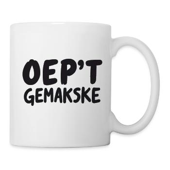 OEP'T GEMAKSKE. Antwerpener Dialekt Hemden - Tasse - Weiß - Rechts